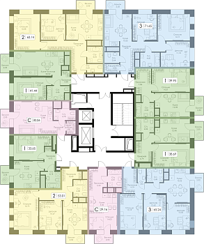 Трехкомнатная квартира № 161 