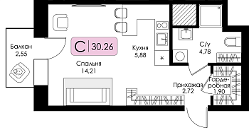 Квартира-студия № 55 